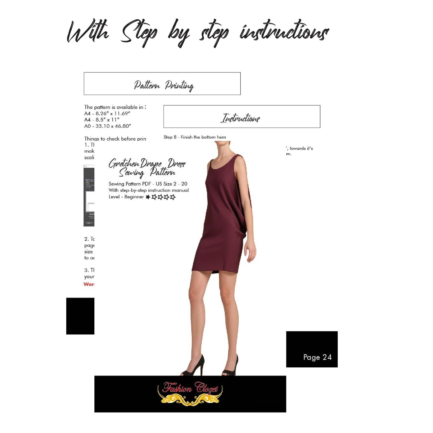 Cowl Dress Sewing Pattern
