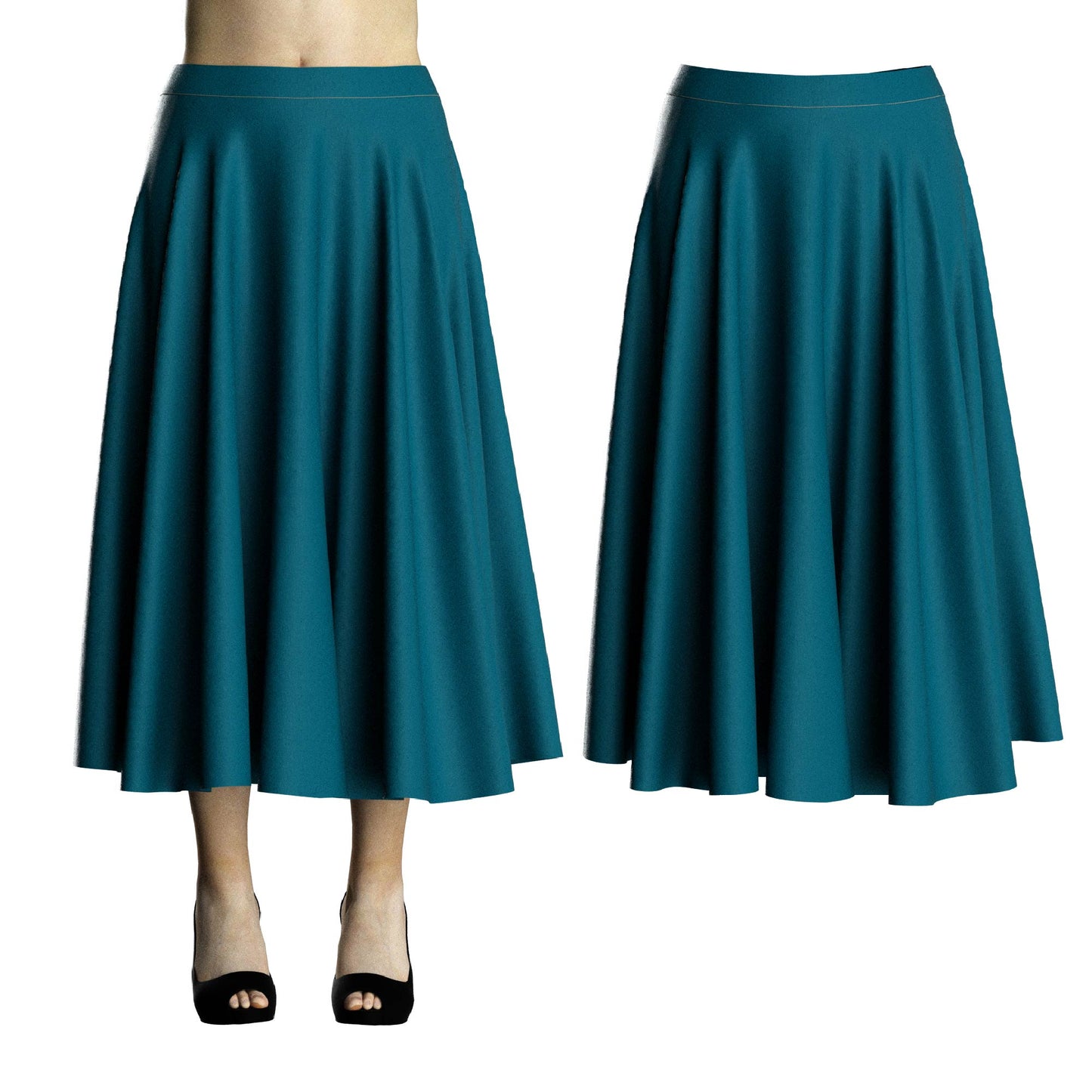 Long Umbrella Cut Skirt Sewing Pattern