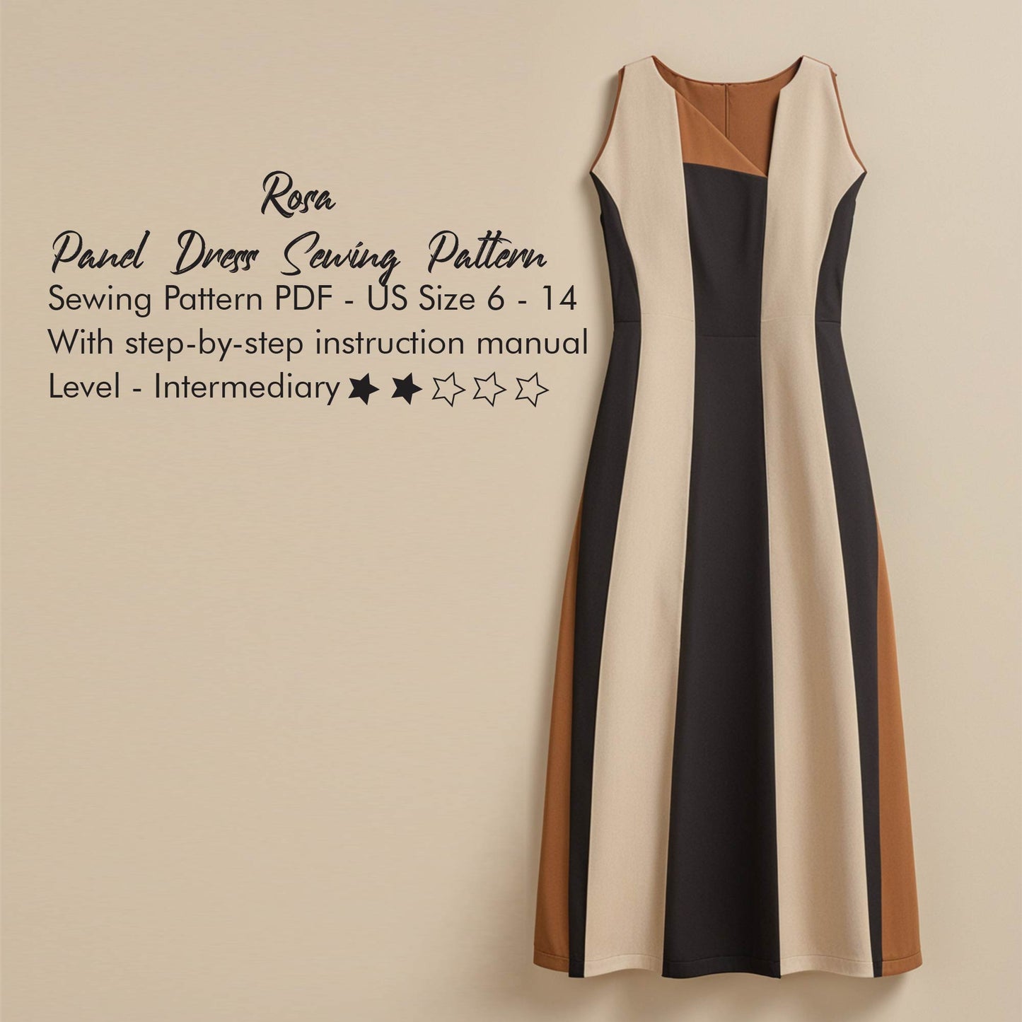 A-line Panel Dress Sewing Pattern