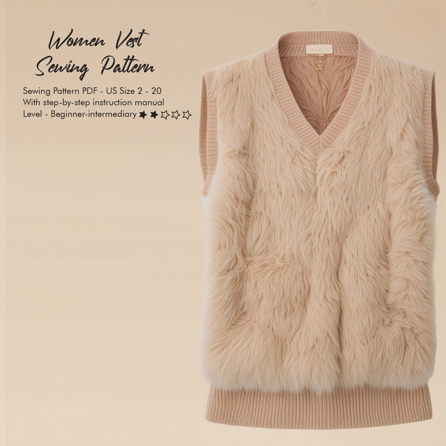 Women Winter Vest Sewing pattern for Women