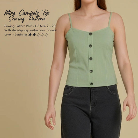 Buttondown Camisole Top Digital Sewing Pattern
