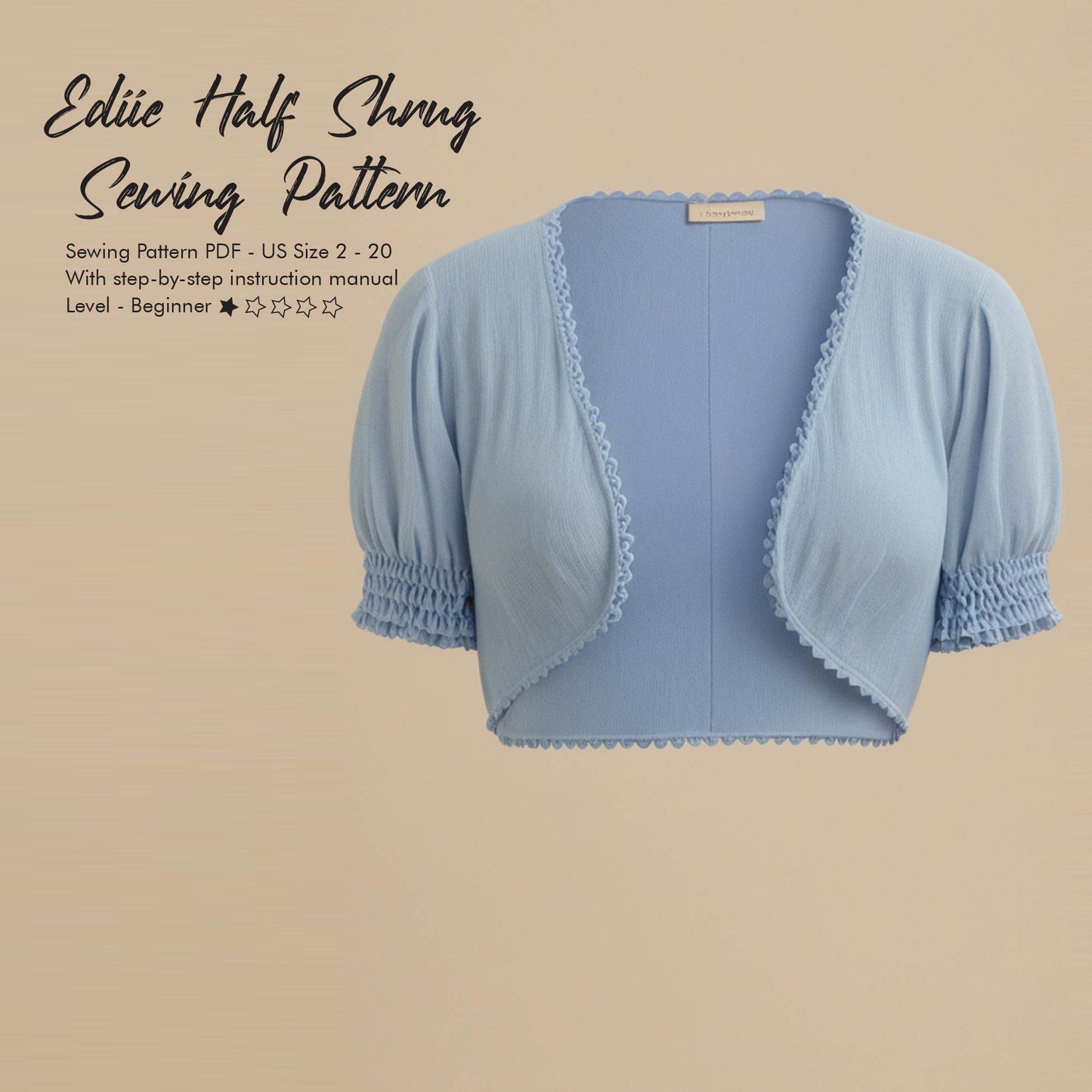 Bolero Half Shrug Sewing Pattern for Women