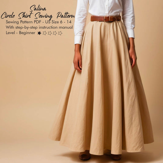 Long Umbrella Cut Skirt Sewing Pattern