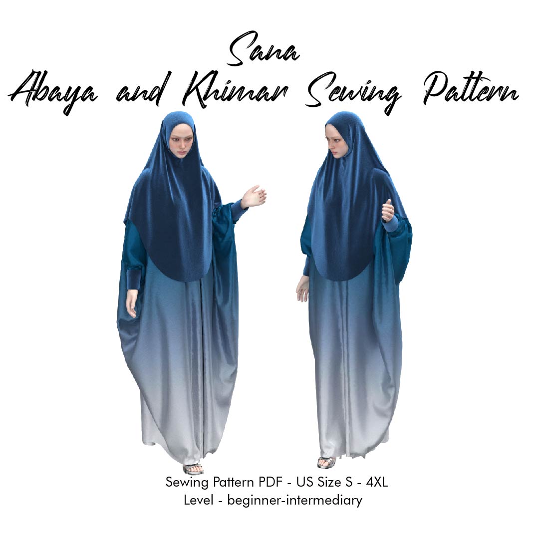 Easy Abaya and Khimar PDF Sewing Pattern