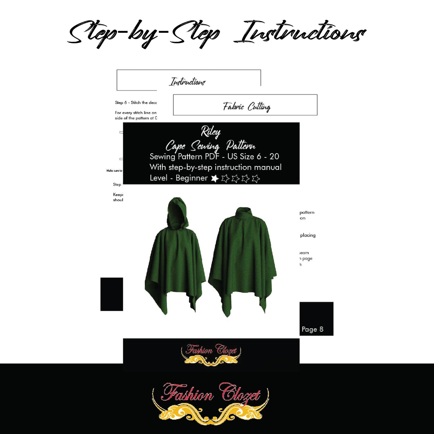 Unisex Poncho Cape Sewing Pattern