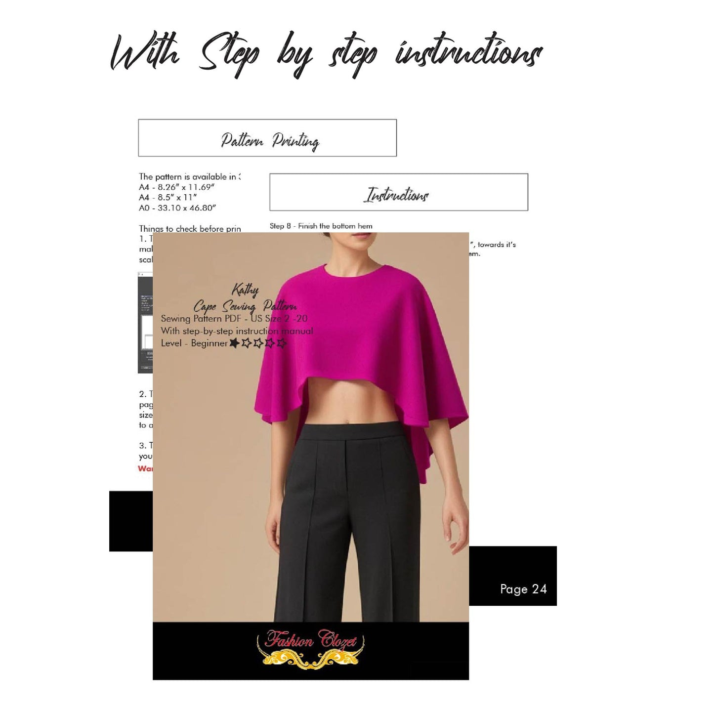 Women Cape PDF Sewing Pattern