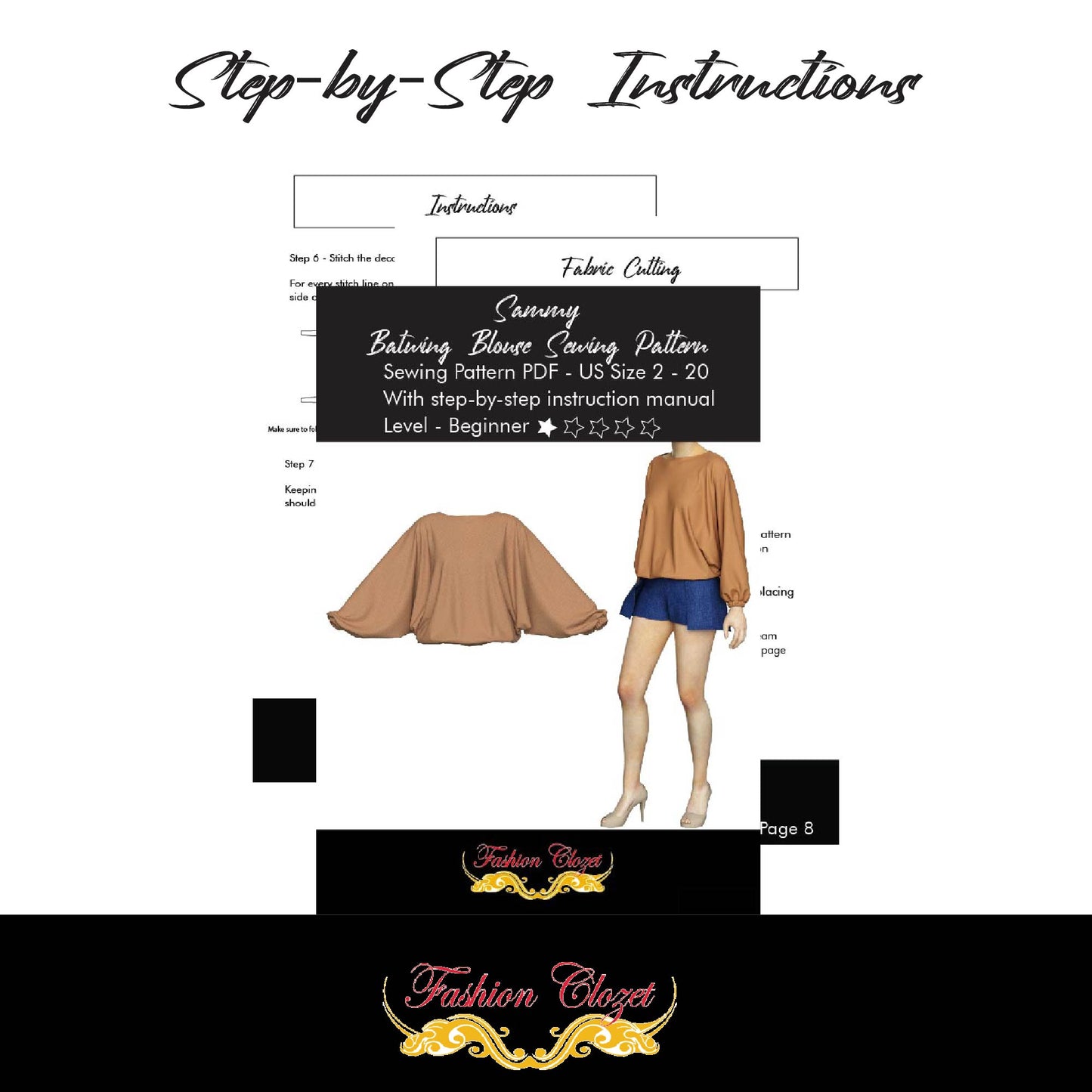 Batwing Blouse Top Sewing Pattern