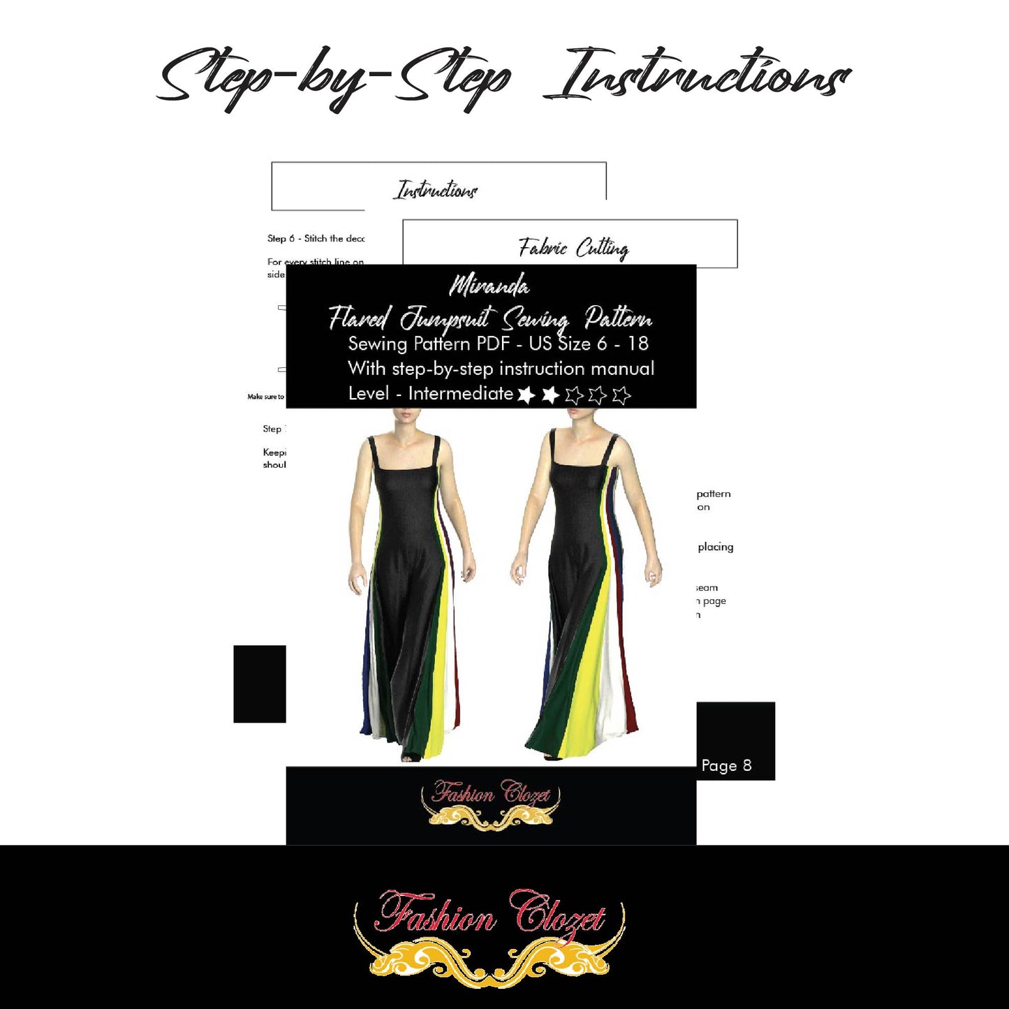 Sleeveless Jumpsuit Sewing Pattern For Women