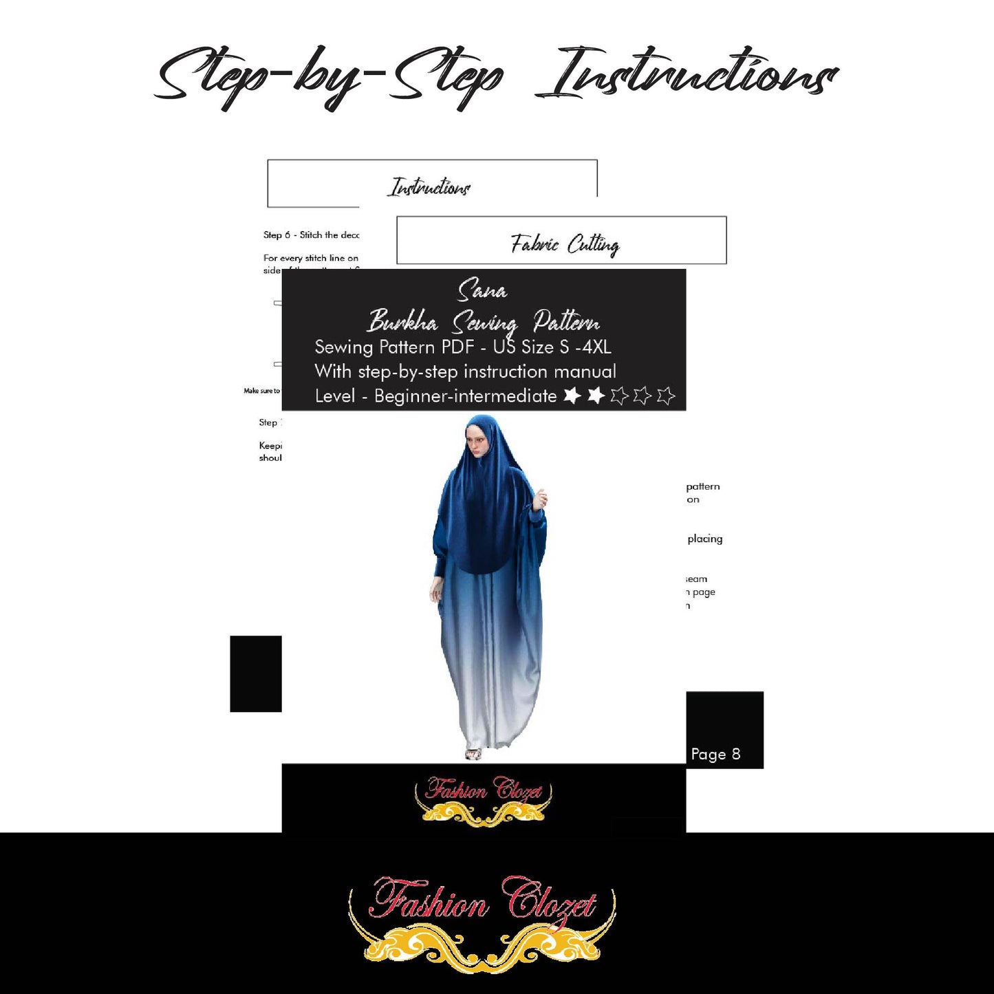 Easy Abaya and Khimar PDF Sewing Pattern