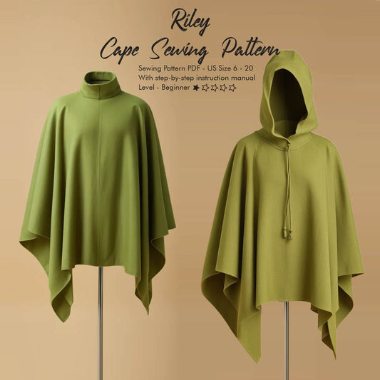 Unisex Poncho Cape Sewing Pattern